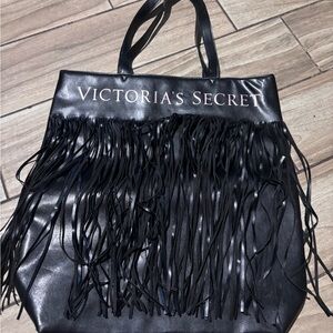 Victoria's Secret Black Tote with Fringe